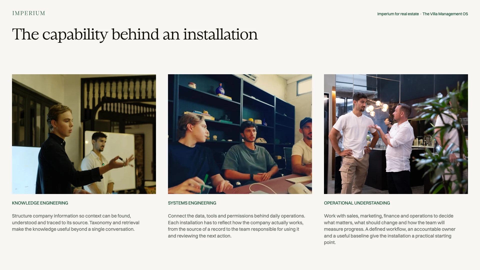 Slide 20: The capability behind an installation
