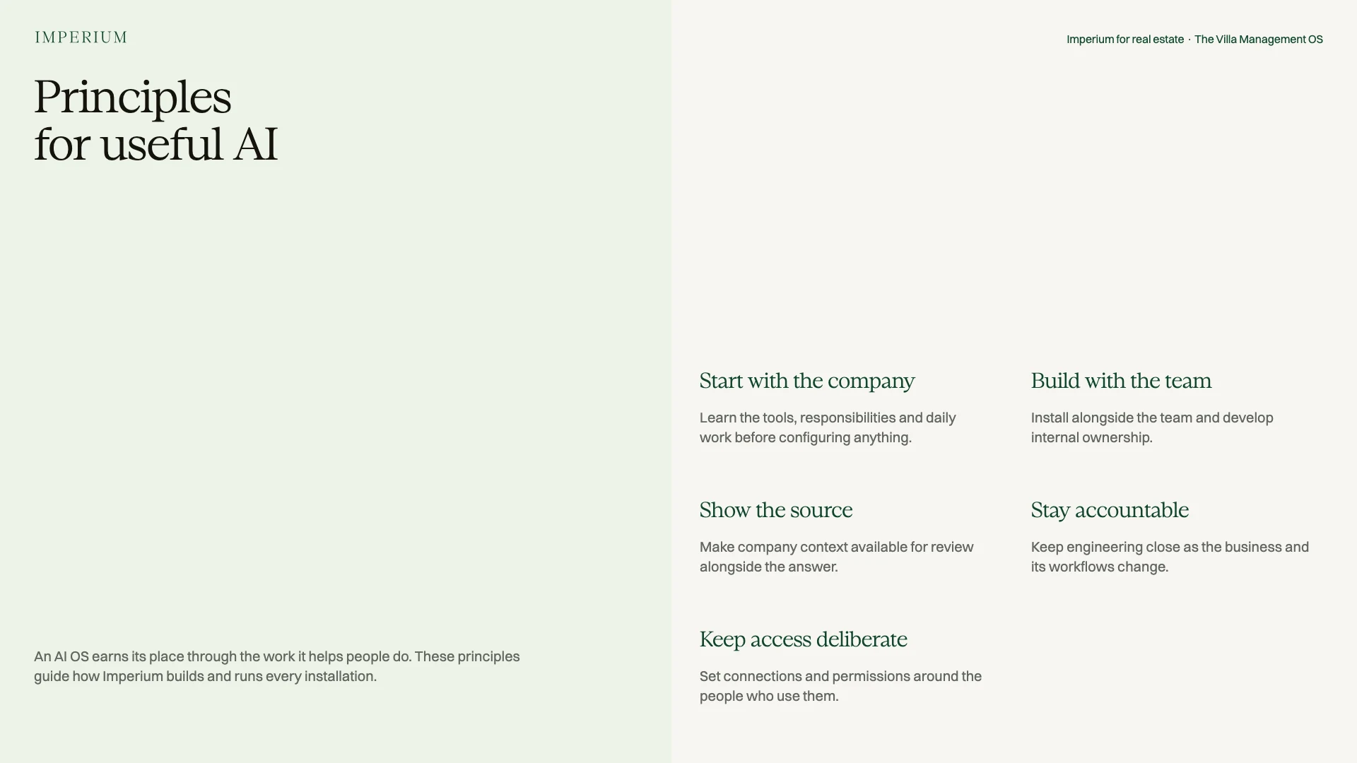 Slide 29: Principles for useful AI