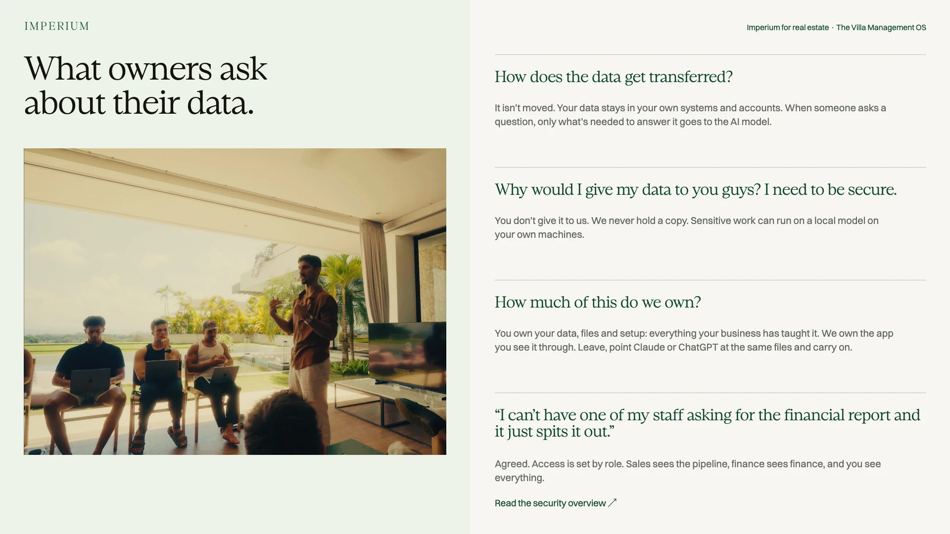 Slide 34: What owners ask about their data
